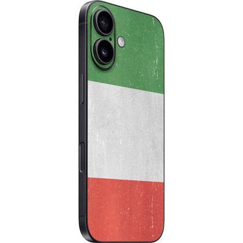 Italy Flag Distressed iPhone 16 Plus Skin
